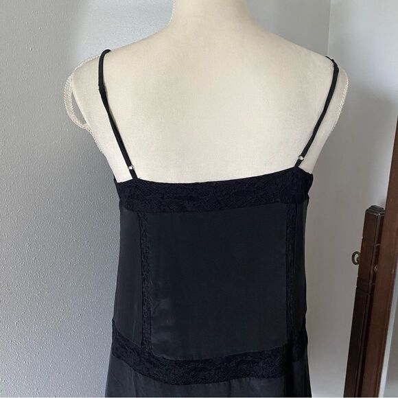 Joie Black Silk Lace Trimmed Mini Spaghetti Strap Fiorato Slip Dainty Dress - Picture 5 of 10